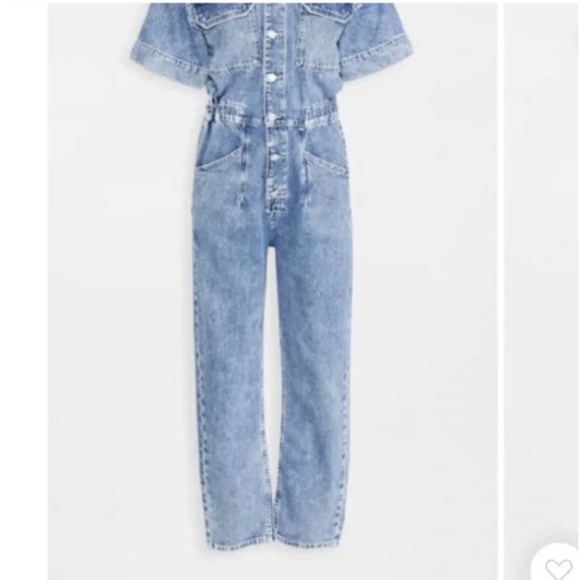 FREE PEOPLE Marci Demin Blue Jumpsuit-NWT - Picture 3 of 7